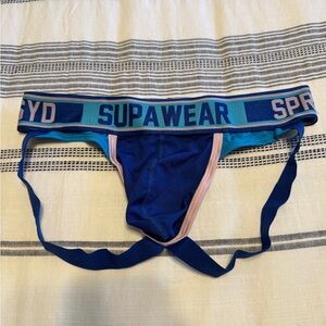 Supawear Men's Navy & Teal Brief with Pink Trim